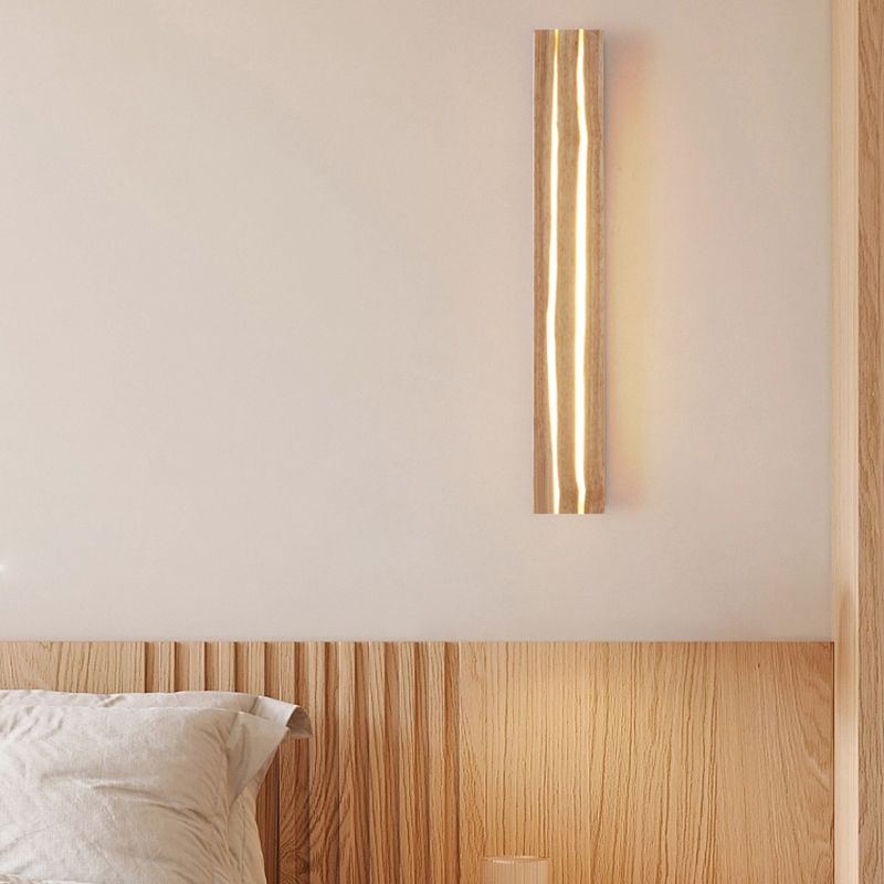 Modern LED Wall Light Fixture Simple Wooden Wall Light Sconce for Bedroom