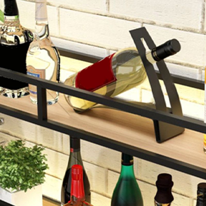 Iron Wine Rack Modern Style Wall Mounted Wine Holder Rack with Shelf