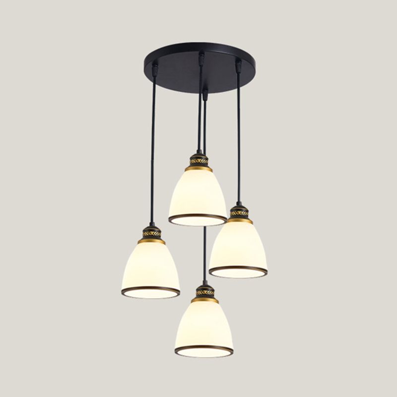 Geometrical Shade Staircase Suspension Light Glass Contemporary Multi Light Pendant