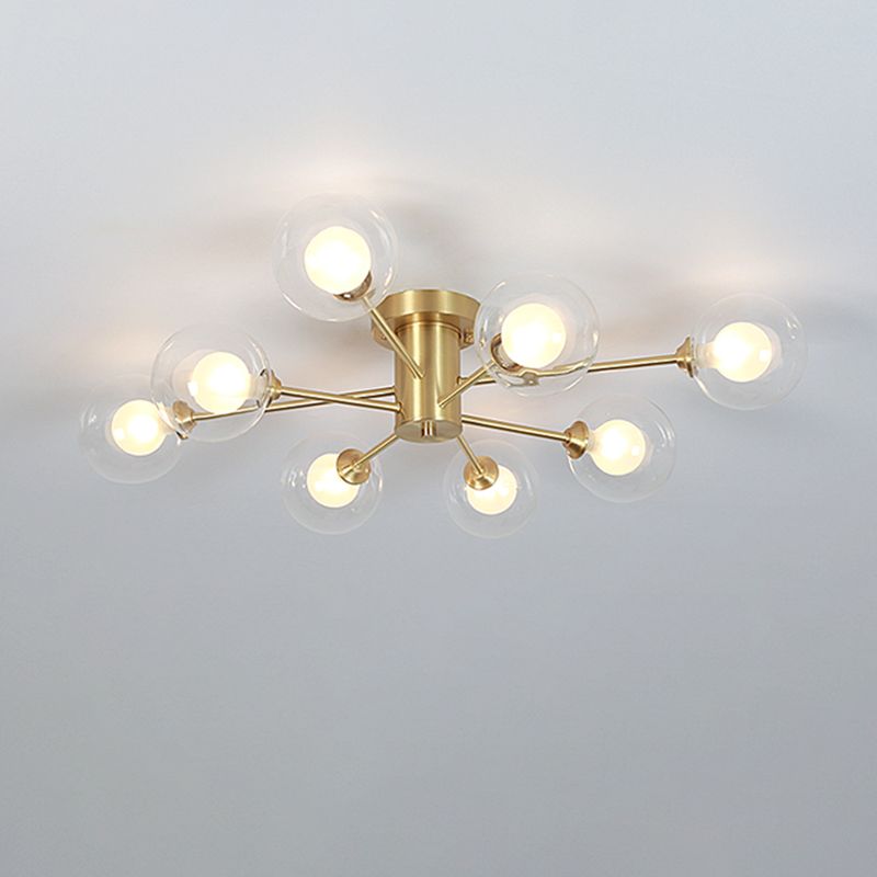 Nordic Style Golden Ceiling Lamp Ball Shape Ceiling Light for Bedroom