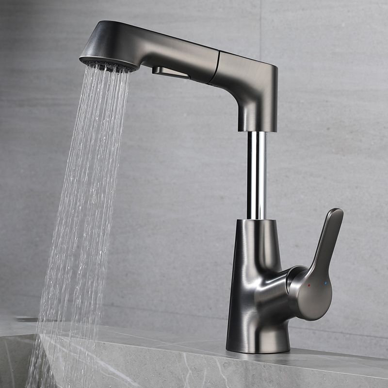 Modern Bathroom Faucet Solid Color Metal Centerset Lavatory Faucet