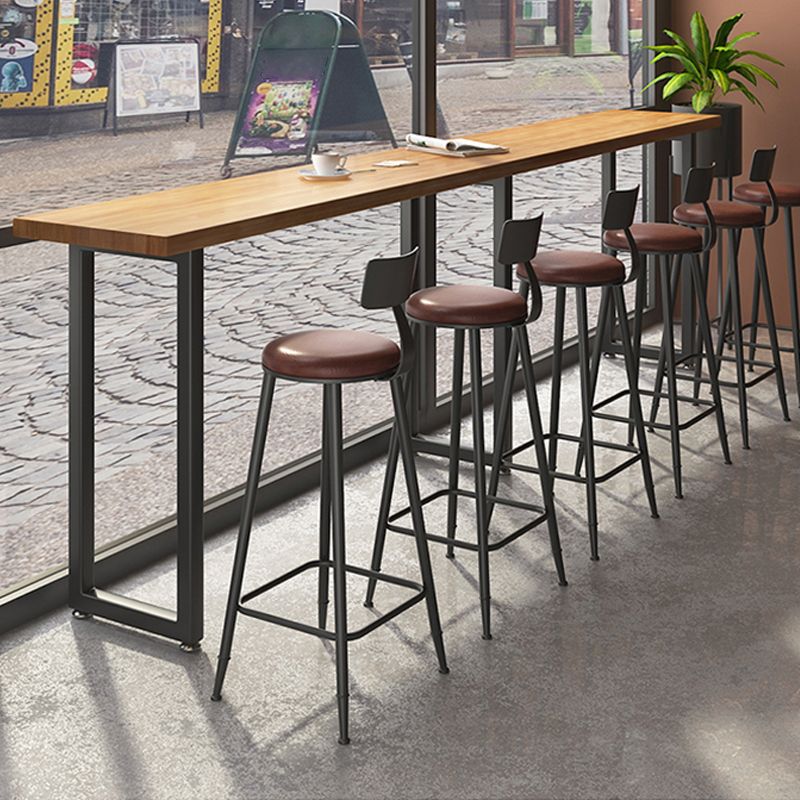 Pine Wood Bar Table Industrial Rectangle Bar Table with Sled Base