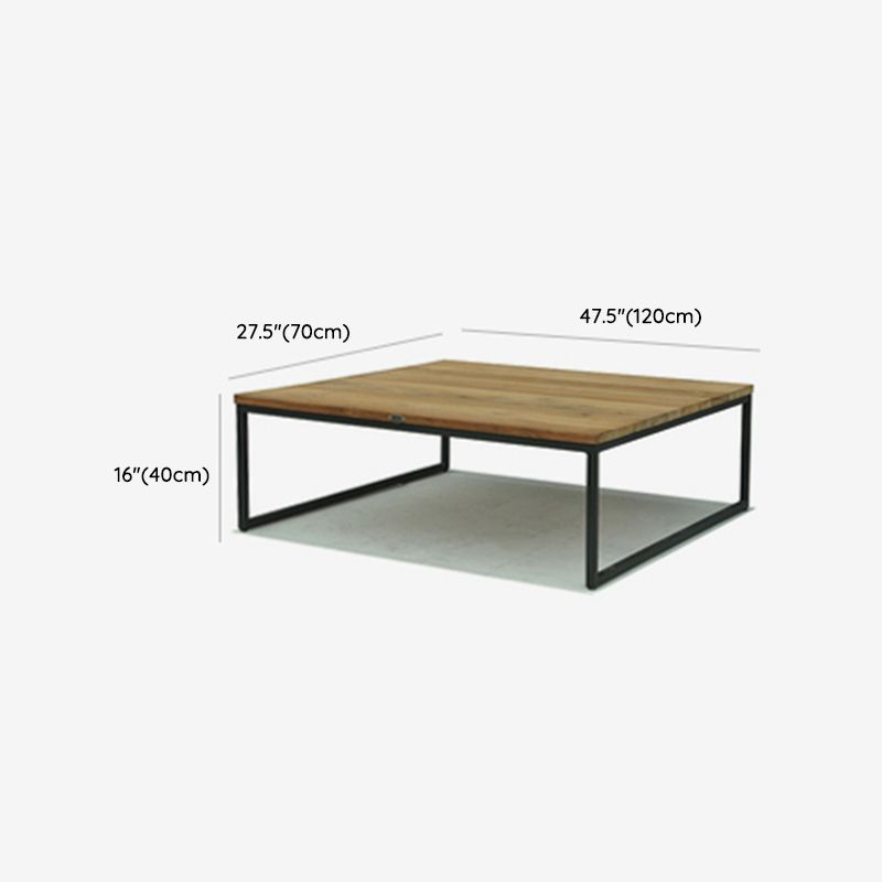 Contemporary Patio Table Teak Solid Wood Brown Rectangle Coffee Table