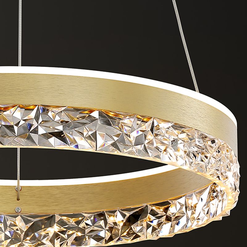 Circle Shape Metal Pendant Light Fixture Modern Style Single Light Hanging Light Fixture