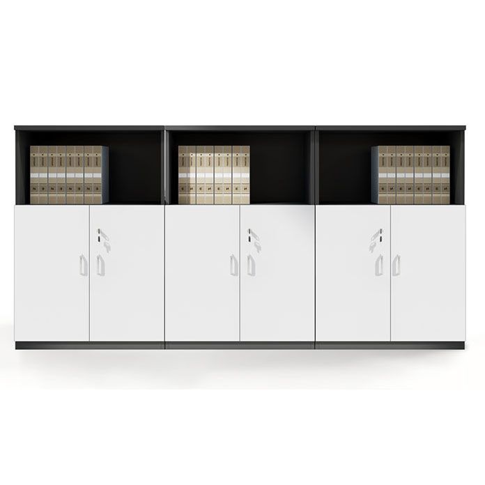 Nordic Style File Cabinet Wooden Frame Lock Storage Filing Cabinet