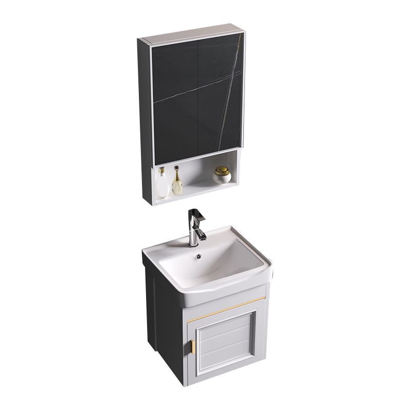 Wall Mounted Sink Vanity Contemporary Metal Bathroom Sink Vanity