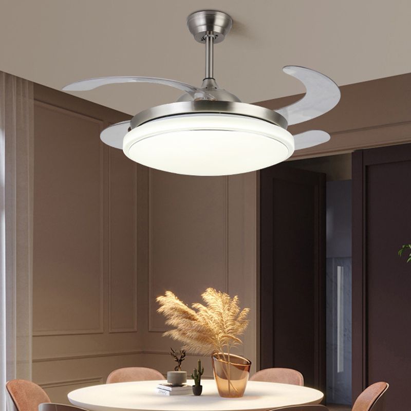 Sliver / Gold / White Finish Ceiling Fan Lighting Contemporary LED Ceiling Fan Fixture