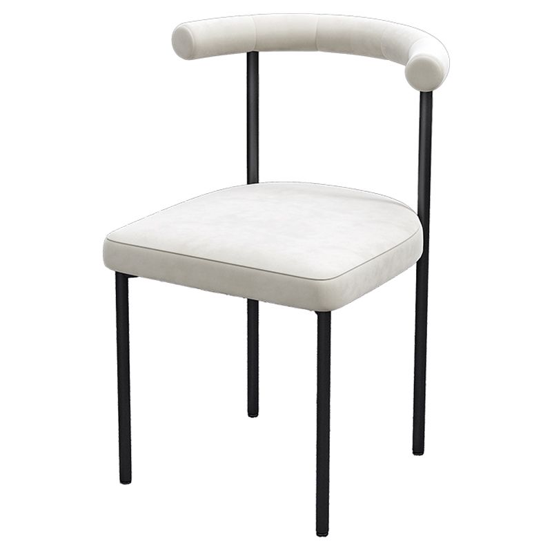 Contemporary Upholstered Armless Dining Chairs Open Back Side Chairs