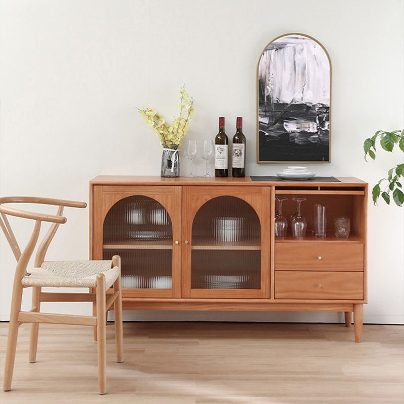 Modern Sideboard Buffet Cabinets Drawers and Doors Pine Solid Wood Buffet Sideboard