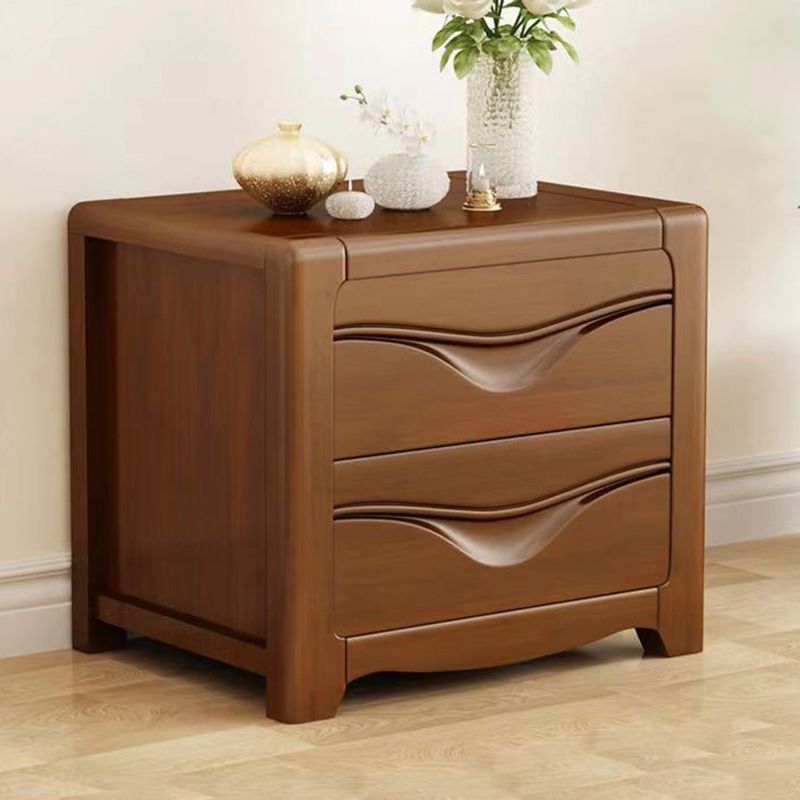 Modern Accent Table Nightstand Wooden Bed Nightstand with 2 Drawers