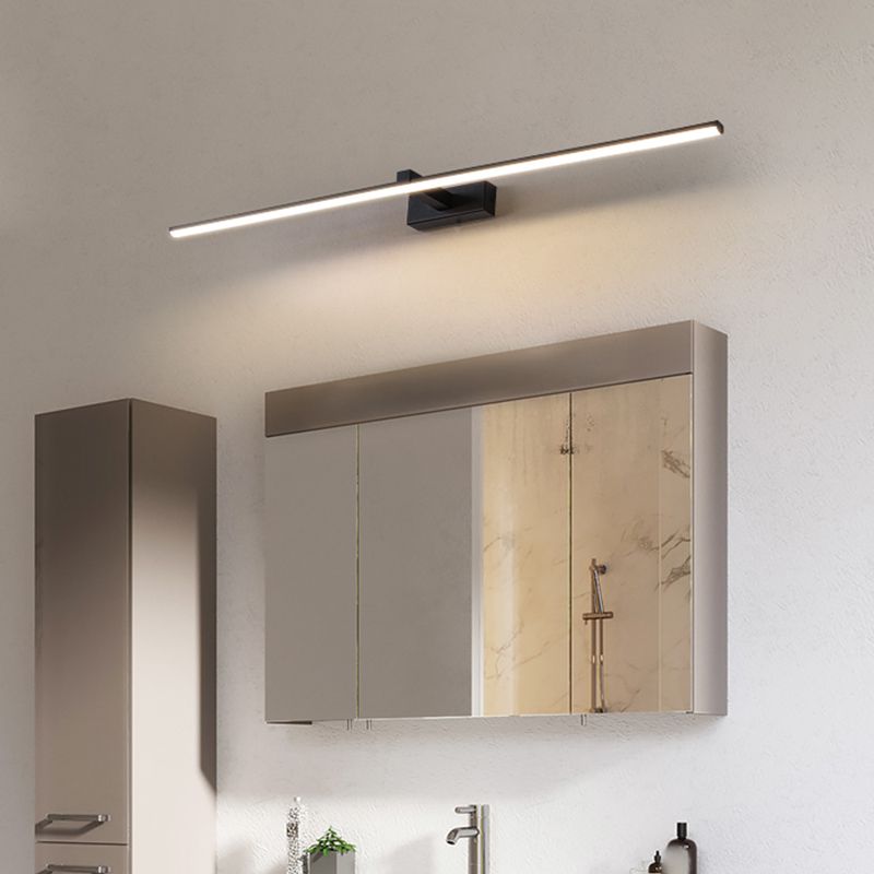 1 Light Strip Wall Sconce Modern Style Metal Sconce Lamp for Shower Room