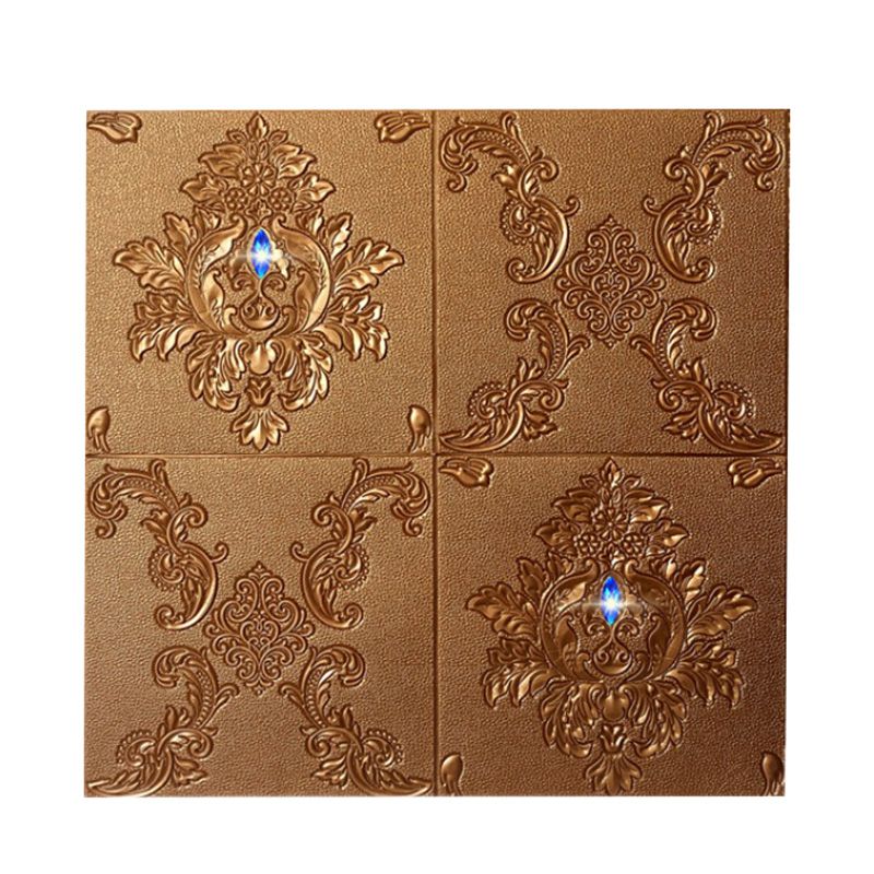 Glam Style Foam Wall Paneling Living Room 3D Embossed Waterproof Wall Paneling