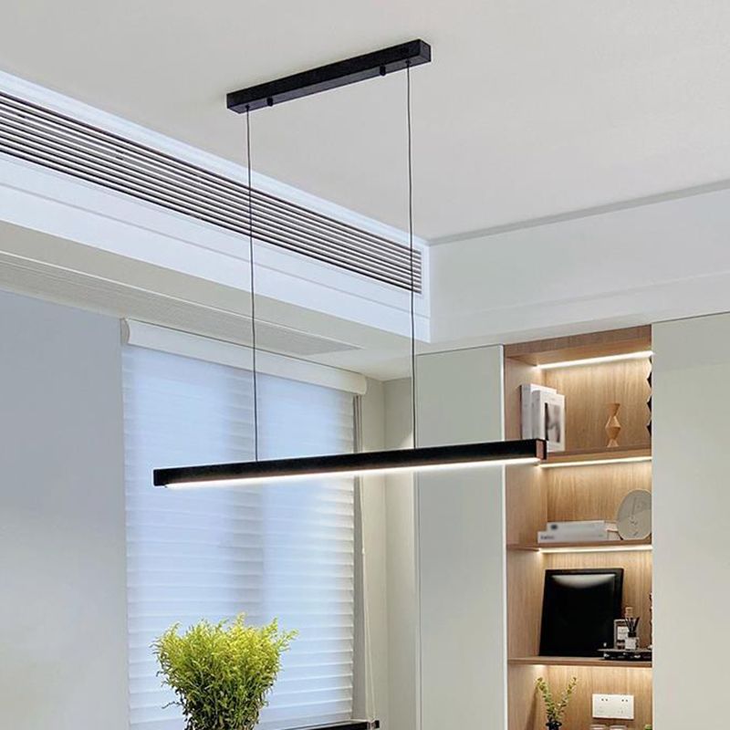 Modern Island Hanging Lighting Fixtures 1 Light Hanging Lamp Kit in Black