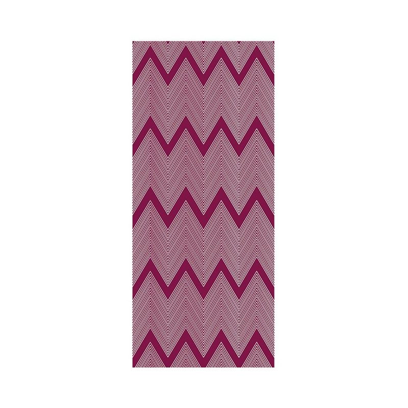 Rose Red Zigzag Pattern Wallpapers Geometric Modern Self Sticking Wall Covering for Parlor