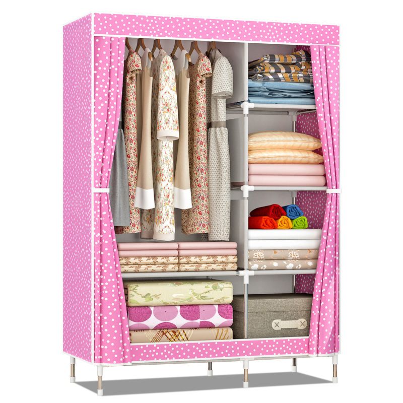 Metal Frame Home Wardrobe Modern Style Wardrobe Armoire with Shelves