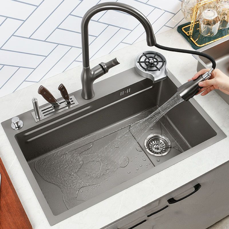 Contemporary Kitchen Sink Stainless Steel Kitchen Sink with Drain Assembly