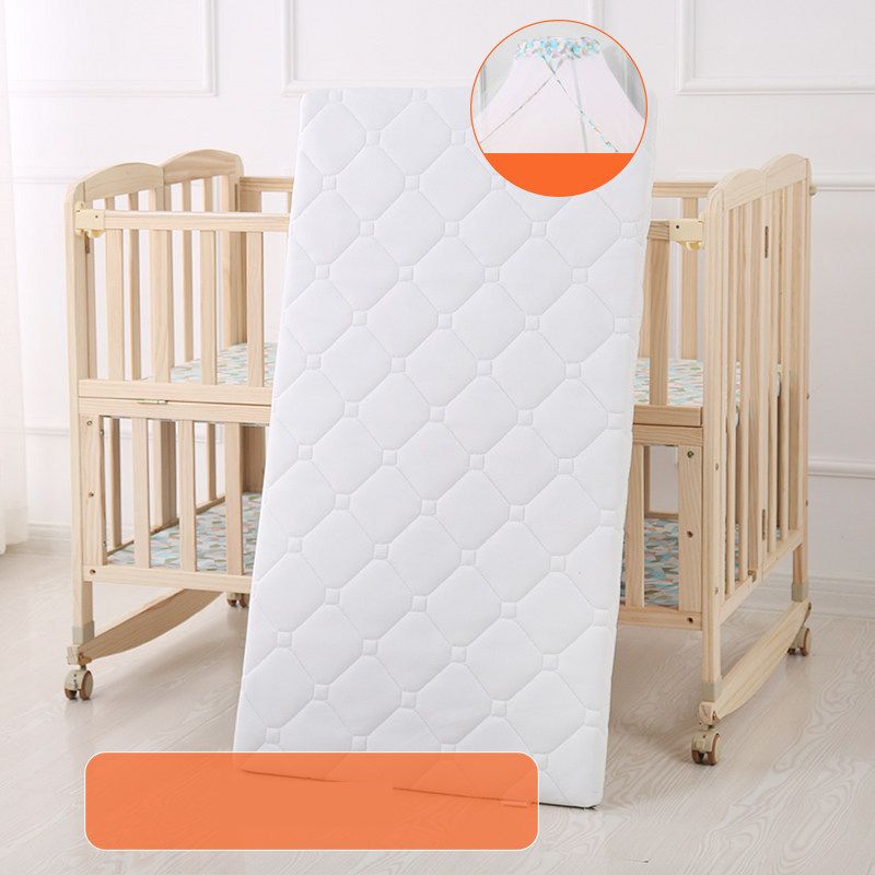 Convertible Solid Wood Baby Crib Folding Nursery Bed with Guardrail