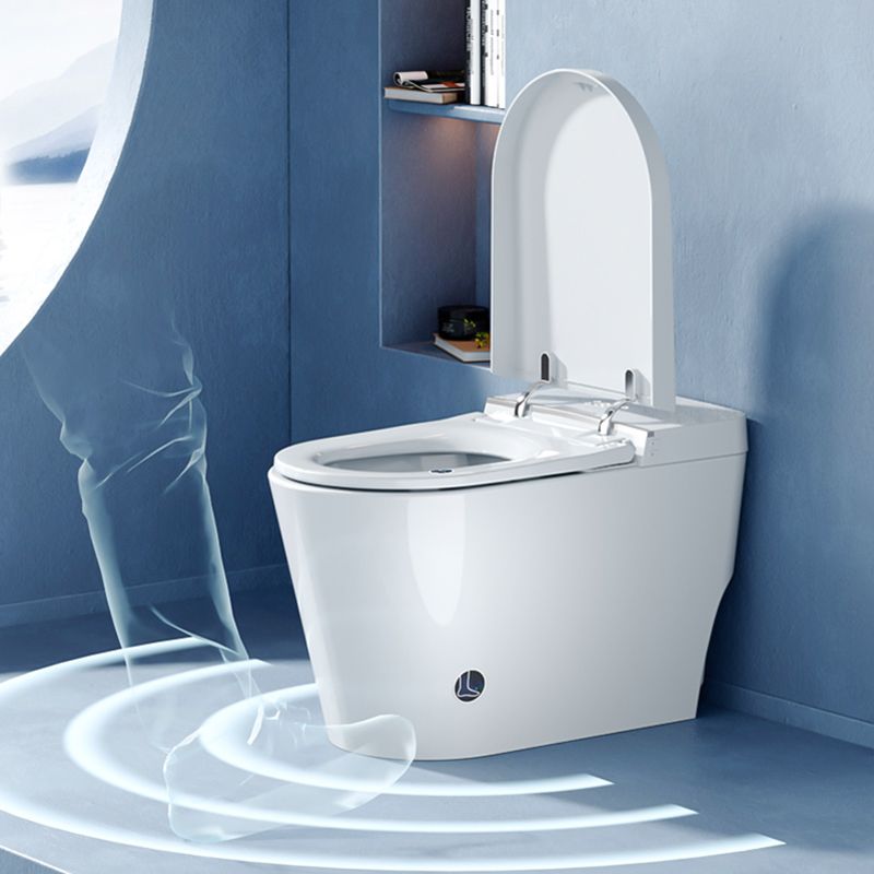 White Finish Antimicrobial One Pieces Smart Toilet Elongated Bidet Seat