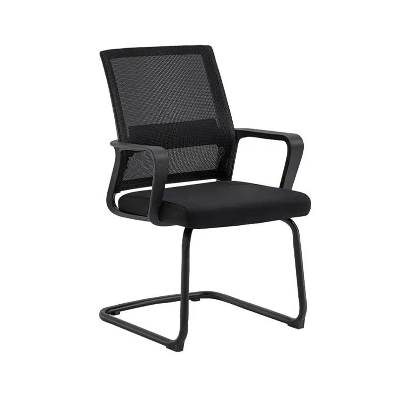 Modern Plastic Desk Chair Black and White Mesh Home Office Chair with Mid Back