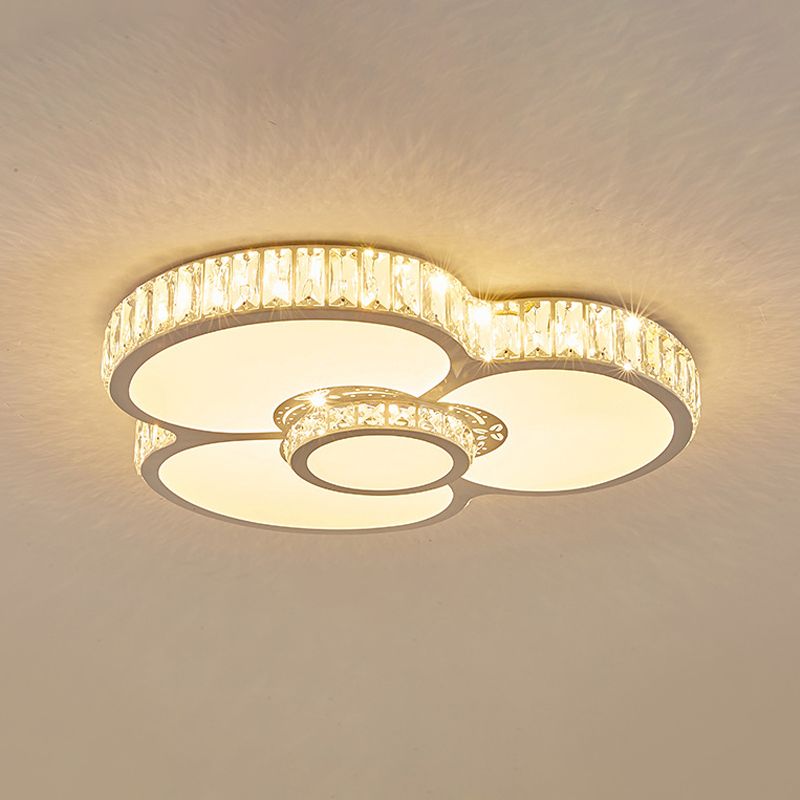 Twisting Flush Mount Lighting Simple Acrylique LED Bedroom Ceiling Light Fixture with Clear Crystal Trim