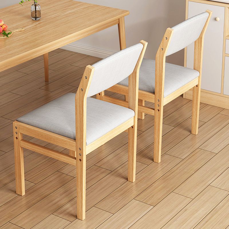 Modern Rubberwood Home Armless Dining Chairs Open Back Dining Side Chair, 1 Piece