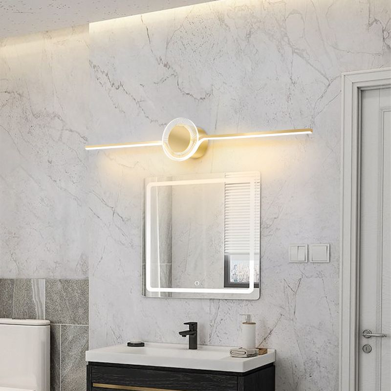 Light Luxury Metal Vanity Light Geometry Strip Shape LED Vanity Lamp for Shower Room