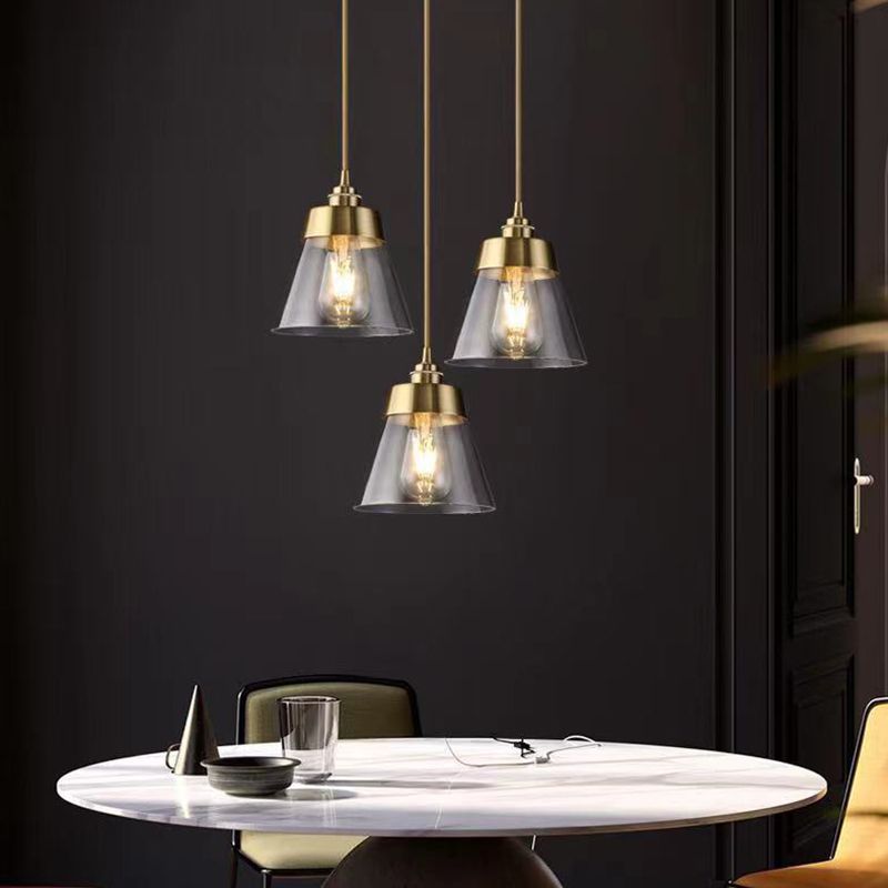 Industrial Style Pendant Light Metal Glass Hanging Light for Dining Room