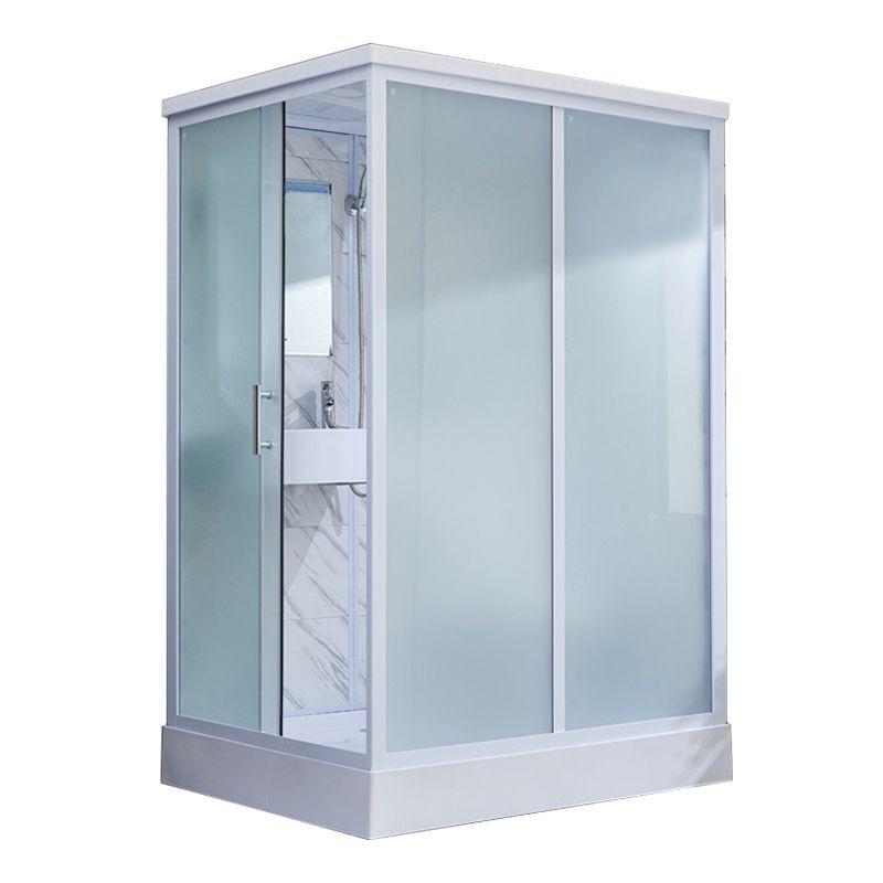 43" W X 86" H Shower Stall Semi-Frameless Rectangle Sliding Shower Kit with Base Included