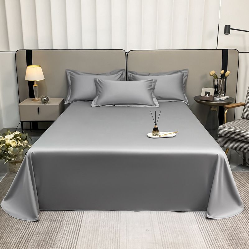 Solid Color Satin Bed Sheet Sets Long Staple Cotton Sheet Sets