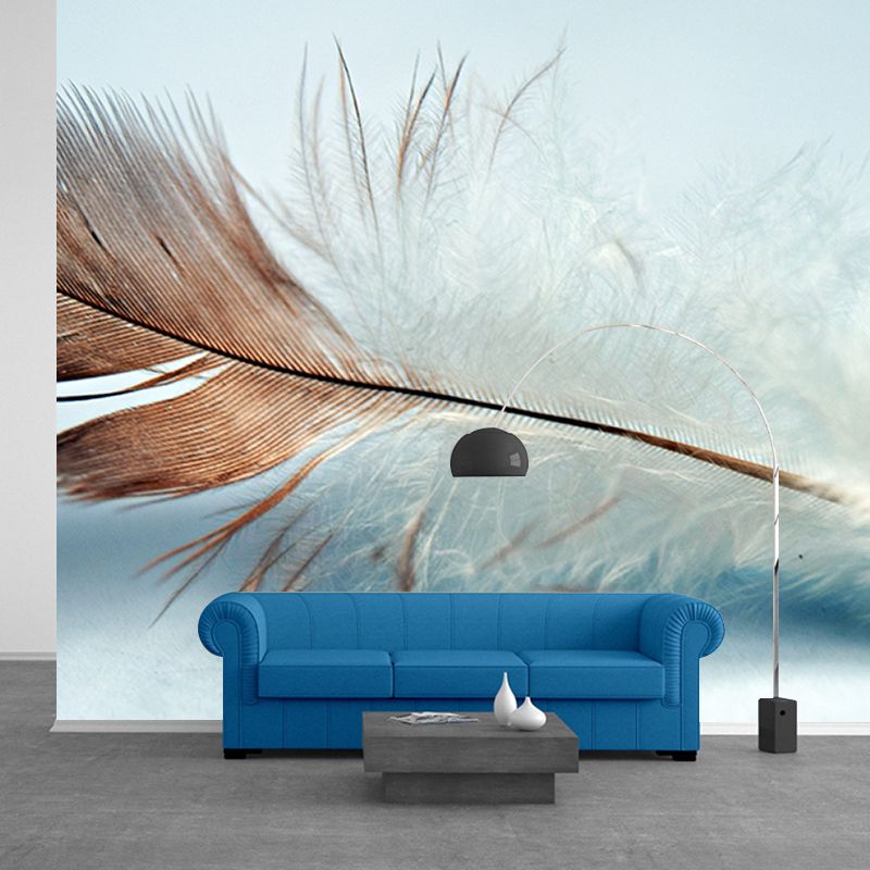 Fashionable Wall Mural Feather Patterned Living Room Wall Mural