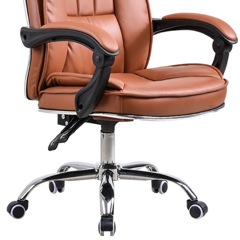 Modern Pillow Included Chair High-Back Leather Desk Chair with Wheels