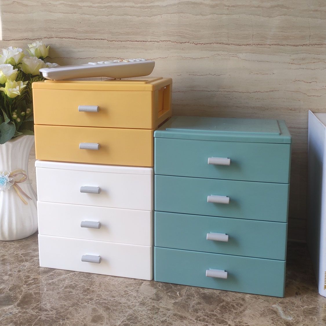 Modern Cabinet Solid Color Plastic Filing Cabinet for Home Office