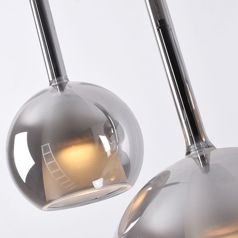 Modern Simple Metal Ceiling Lamp Ball Shape Pendant Light with Glass Shade for Bedroom