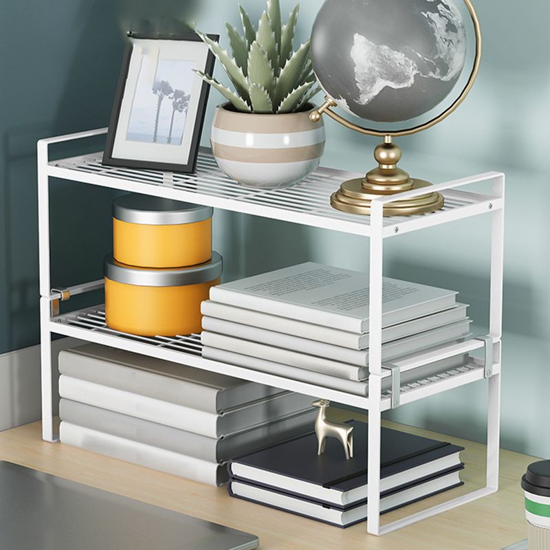 Contemporary Style Metal Bookshelf Open Back Bookcase for Home Office