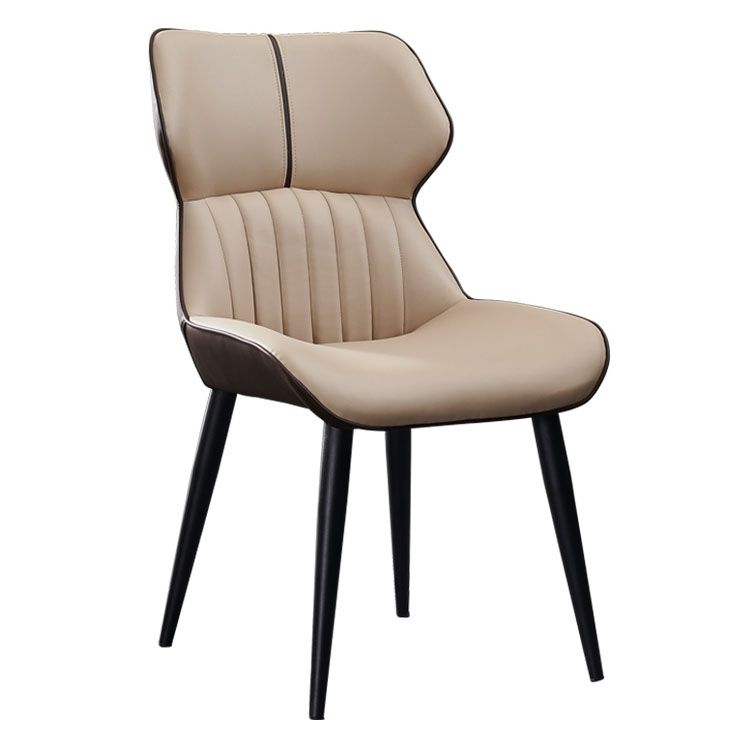 PU Leather Upholstered Dining Chair Contemporary Wingback Side Chair