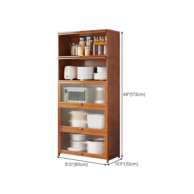 Brown Bamboo Kitchen Server Glam Dining Server for Living Room