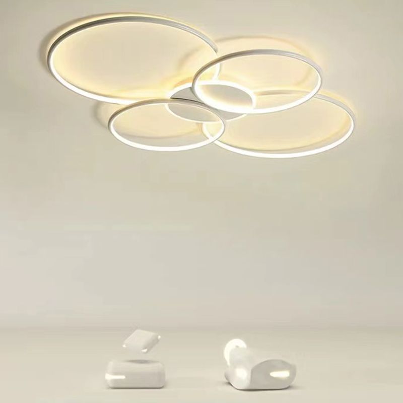 Black / White 5 - Light Flush Mount LED Ring Modern Ceiling Fixture