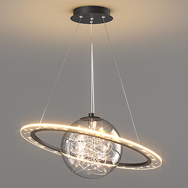 Modern Style Chandelier LED Hanging Pendant Light Fixture with Acrylic Shade for Bedroom