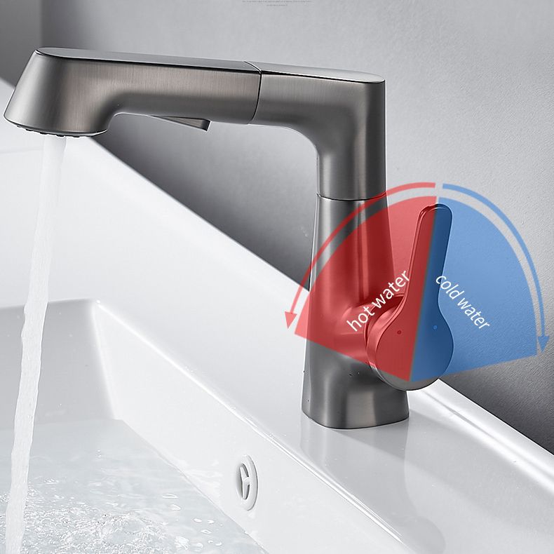 Modern Copper Vessel Faucet Lever Handles Retractable Low Arc Vessel Faucet