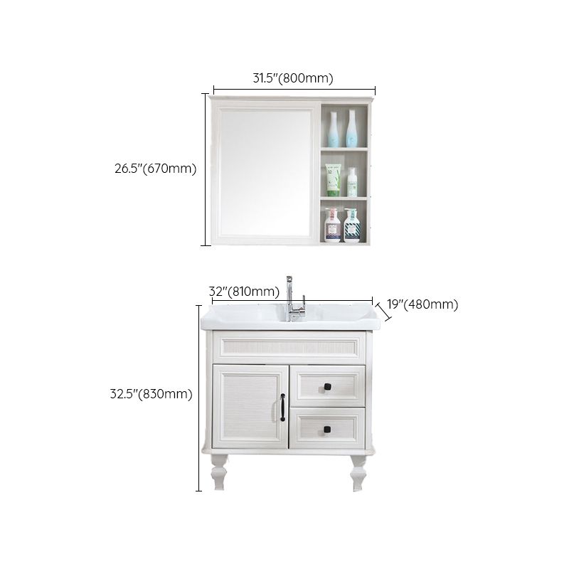 Traditional Bathroom Vanity Free-standing Standard Mirror Cabinet Wooden Vanity Cabinet