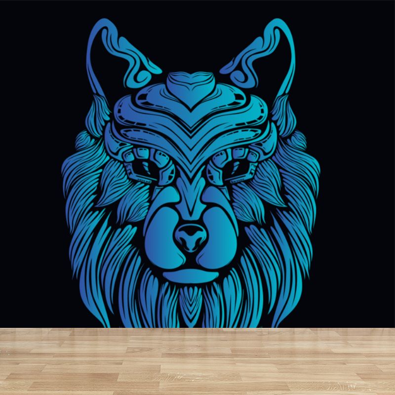 Illustration Animal Head Wall Mural Large Wall Decor for Teens Room, Made to Measure