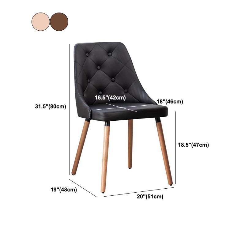 Modern PU Leather Dining Chairs Parsons Chair in Matte Finish for Indoor