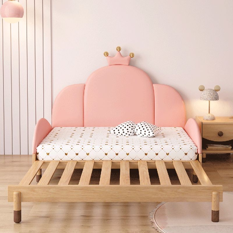 Modern Convertible Daybed in Pink Upholstered Bed Frame for Girls