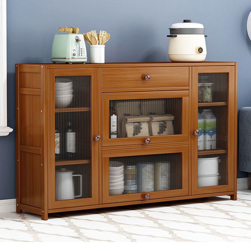 Contemporary Sideboard Cabinet Bamboo Sideboard Table with Drawers for Dining Room