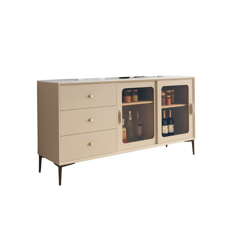 Contemporary Glass Doors Dining Server Cabinets Living Room Credenza