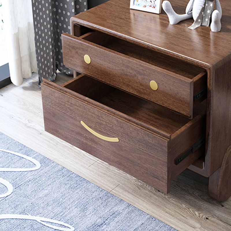 Storage Narrow Nightstand Flat Top Solid Wood Kids Bedside Table