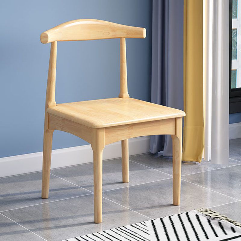 Rubberwood Modern Dining Chair Matte Finish Open Back Side Chair