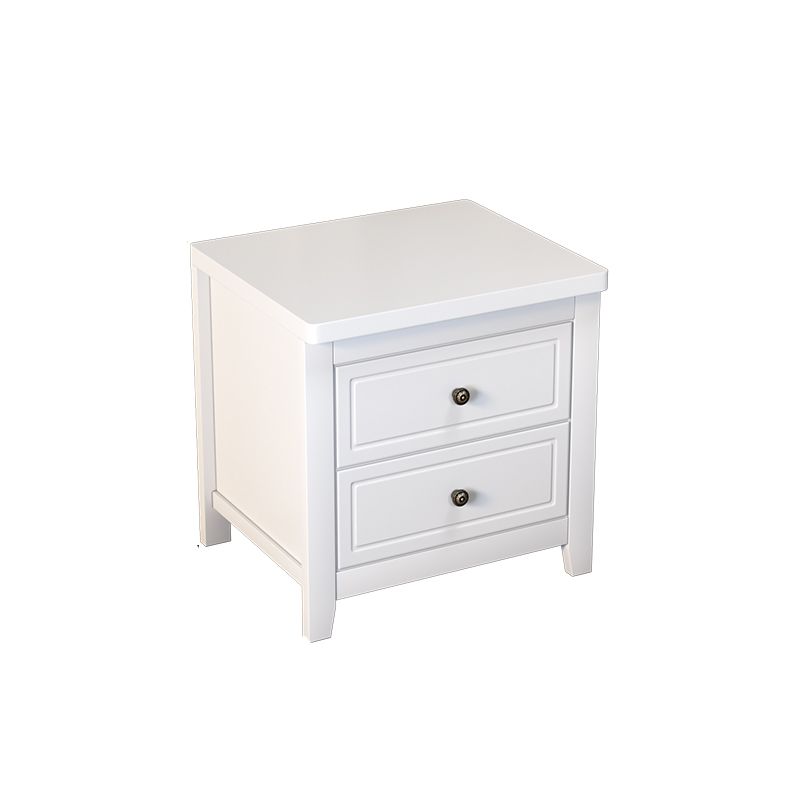 Modern 2-Drawer Storage Nightstand 20 Inch H Imitation Wood Legs Included Night Table