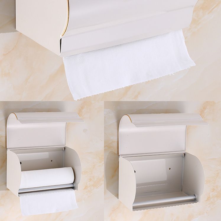 Vintage Bathroom Accessory Set Aluminum Paper Holder in White