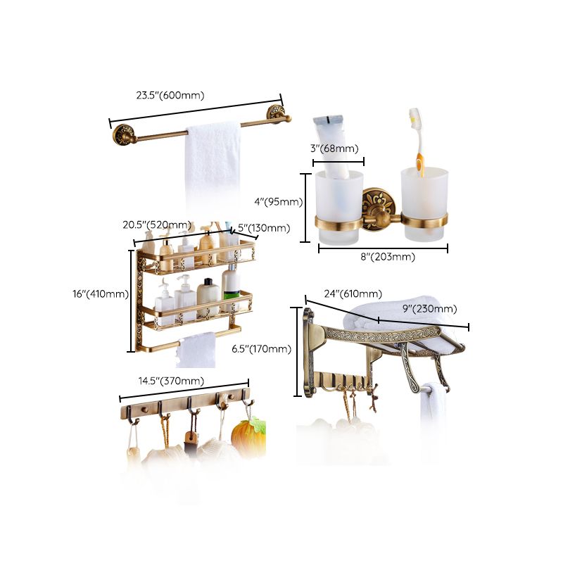 Traditional Bathroom Accessories Hardware Set Brass Bathroom Hardware